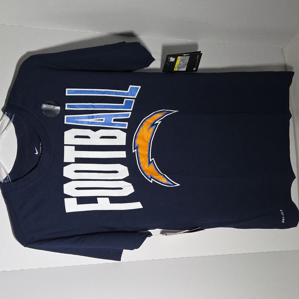Nike Navy Blue Chargers Football Dry-fit Cotton Tee Mens Small